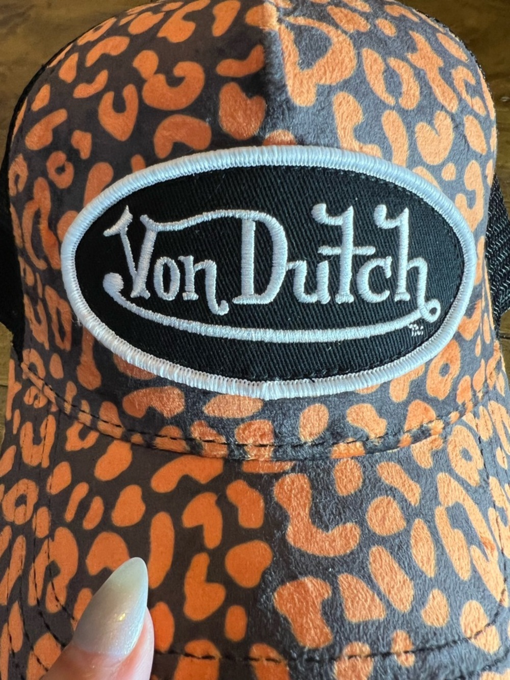 Von Dutch Trucker Hat Orange Leopard Cheetah Print Y2K Mesh Snapback ⚡🌶️✨ - Picture 11 of 13